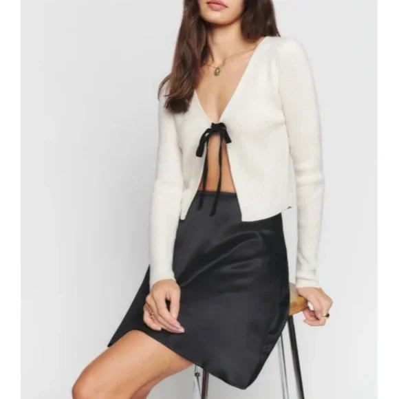 Reformation | Skirts | Nwot Reformation Benson Silk Skirt In Black  